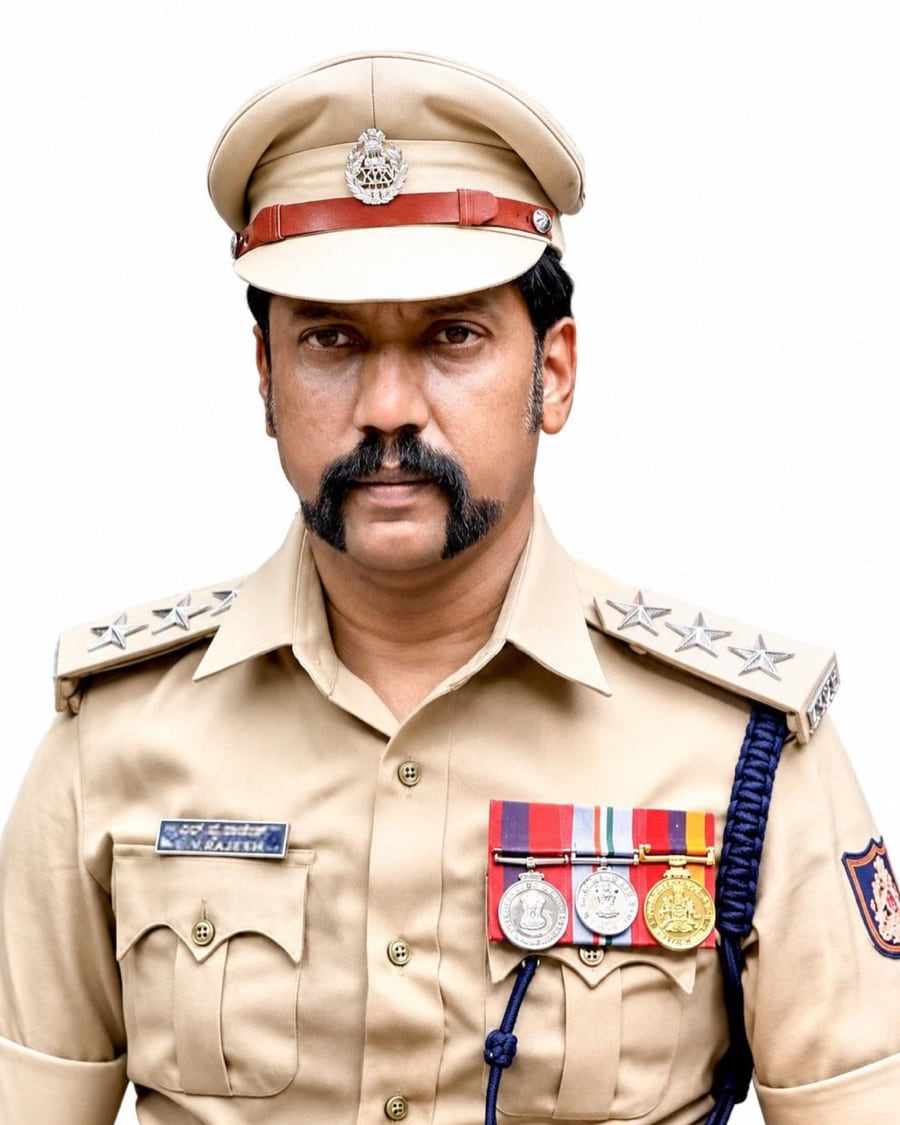 Portrait of ACP L.Y. Rajesh in uniform