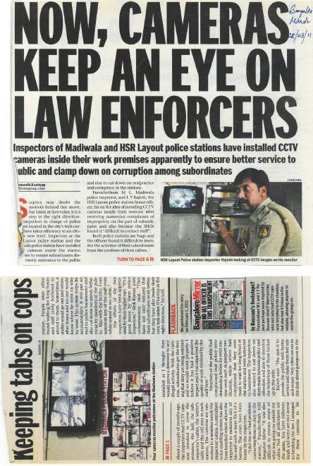 Bangalore Mirror: Now, cameras keep an eye on law enforcers