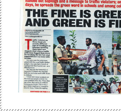 Bangalore Mirror: A sapling for every violation